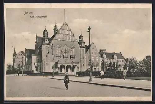 AK Posen, Strassenpartie mit Kgl. Akademie