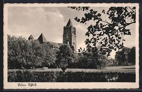 AK Posen / Poznan, Schloss aus der Ferne betrachtet