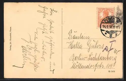 AK Posen, Kgl. Schloss, Strassenbahn