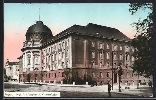 AK Posen, Strassenpartie mit Kgl. Ansiedelungs-Kommission