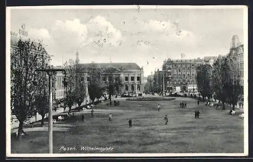 AK Posen / Poznan, Partie am Wilhelmsplatz
