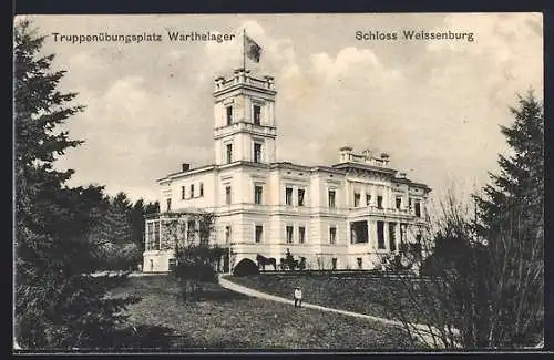 AK Truppenübungsplatz Warthelager, Schloss Weissenburg mit Zufahrt