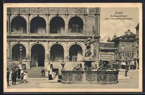 AK Posen, Rathaus-Portal und Proserpina-Brunnen