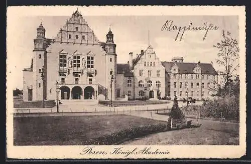 AK Posen / Poznan, Blick zur kgl. Akademie