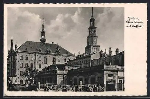 AK Posen, Alter Markt mit Rathaus