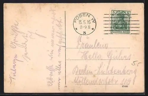 AK Posen / Poznan, Der Wilhelmplatz am Mittag