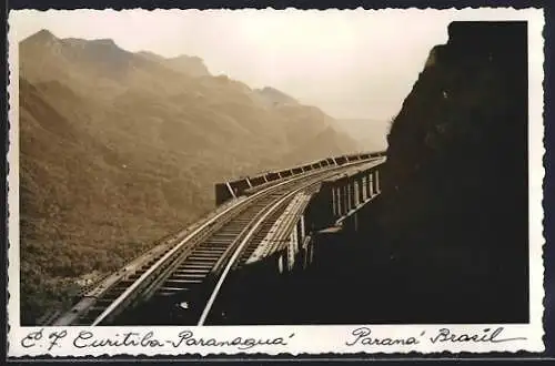 AK Curitiba, Panorama mit Eisenbahngleis