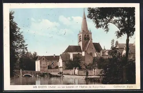 AK Les Riceys, La Laignes et l`Église de Ricey-Haut