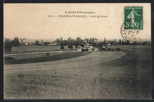 AK Courcelles-Rances, Vue générale du village et des champs environnants