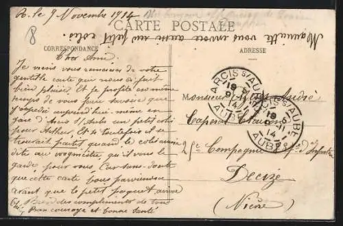 AK Ramerupt, Pont sur l`Aube avec reflet dans l`eau