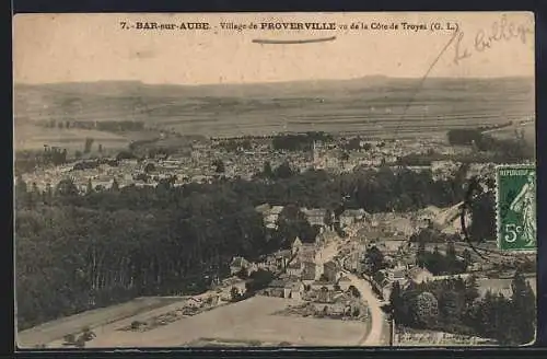 AK Bar-sur-Aube, Village de Proverville vu de la Côte de Troyes