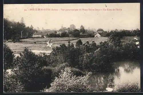 AK Précy-Saint-Martin, Vue panoramique de Précy-Notre-Dame et un coin de l`Aube