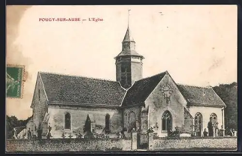 AK Pougy-sur-Aube, L`église