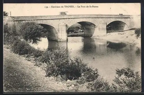 AK Troyes, Le Pont de St-Parres über den Fluss