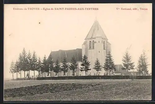 AK Saint-Parres-aux-Tertres, Église de Saint-Parres-aux-Tertres vue de face