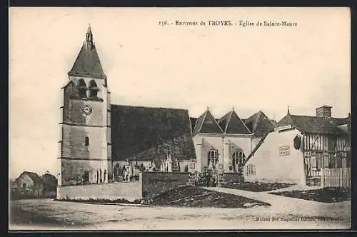 AK Sainte-Maure, Église de Sainte-Maure et bâtiments environnants