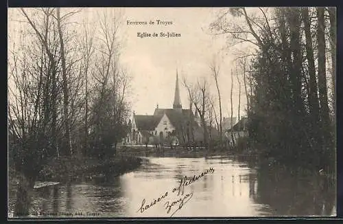 AK St-Julien, L`Église près d`une rivière paisible