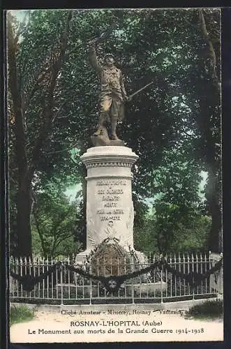 AK Rosnay-l`Hôpital, Le Monument aux morts de la Grande Guerre 1914-1918