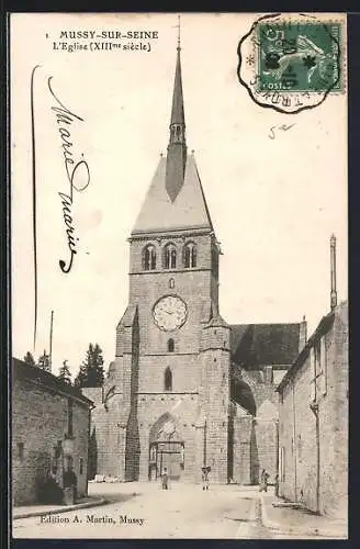 AK Mussy-sur-Seine, L`Église, XIIIe siècle