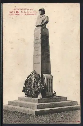 AK Landreville, Le Monument aux morts de la guerre 1914-1918
