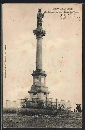 AK Neuville-sur-Seine, La Colonne de Notre-Dame des Vignes