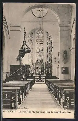 AK Ricey-haute-Rive, Intérieur de l`Église Saint-Jean