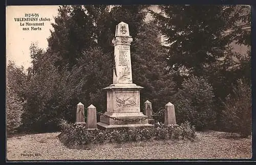 AK Valentigny, Le Monument aux Morts
