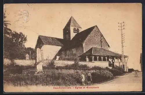 AK Vauchonvilliers, Église et Monument