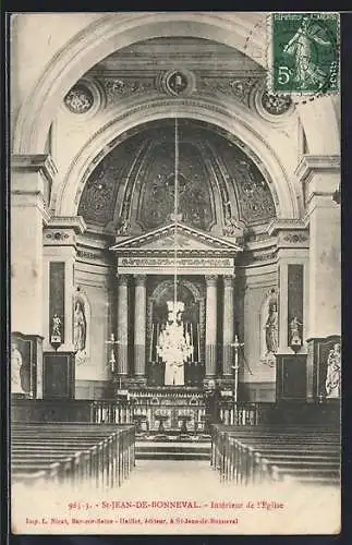 AK Saint-Jean-de-Bonneval, Intérieur de l`Église