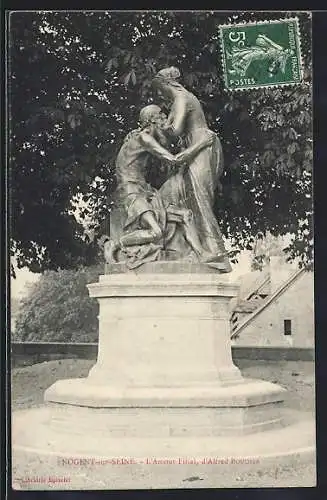 AK Nogent-sur-Seine, L`Amour Filial d`Alfred Boucher