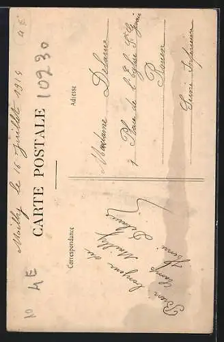 AK Mailly, Une pensée du Camp de Mailly avec vues diverses