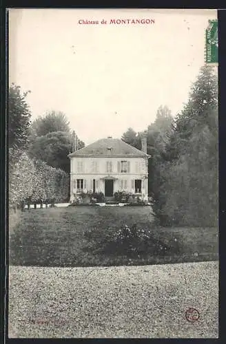 AK Montangon, Château entouré de jardins verdoyants