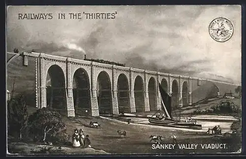 AK Burtonwood, Railways in the Thirties, Sankey Valley Viaduct