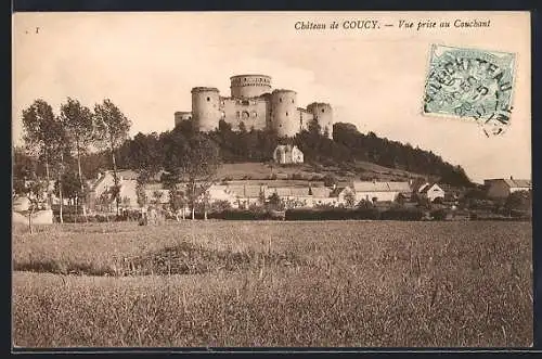 AK Coucy, Le Château, Vue prise au couchant