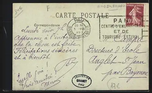 AK Pau, La Place de la Republique et la Halle mit Strassenbahn