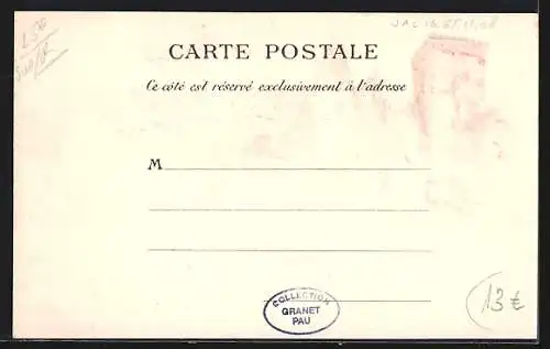 Lithographie Pau, Le Château Henri IV et ses environs