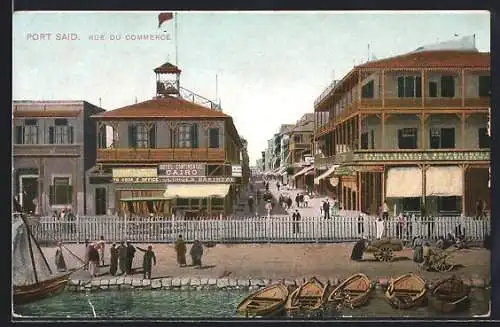 AK Port Said, Rue du Commerce, Strassenpartie