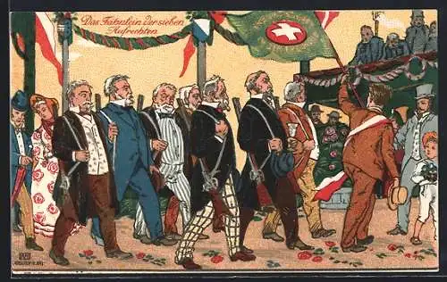 AK Zürich, Eidg. Schützenfest 1907, Das Fähnlein der sieben Aufrechten