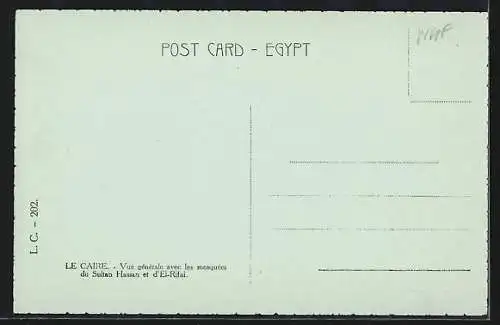 AK Cairo, General view with the mosques of Sultan Hassan and El Rifai