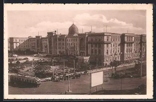AK Heliopolis, Palace Hotel, Strassenbahn