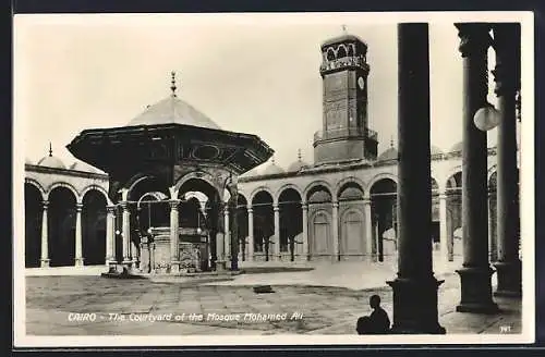 AK Cairo, the Courtyard of the Mosque Mohamed Ali