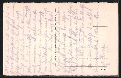 AK Duss i. Lothr., Passanten am Salinenplatz