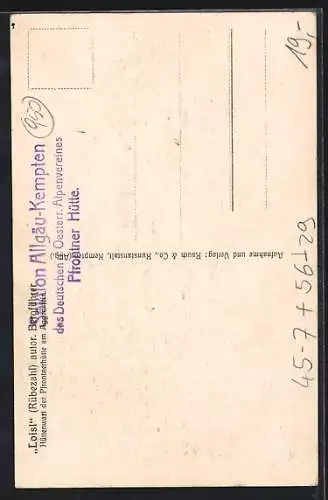 AK Pfrontnerhütte am Aggenstein, Bergführer u. Hüttenwart Loisl