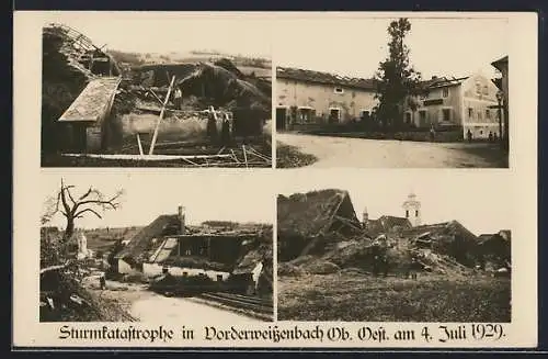 AK Vorderweissenbach, Sturmkatastrophe am 4. Juli 1929