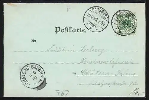 Lithographie Dagsburg, Panorama und Aussichtsturm