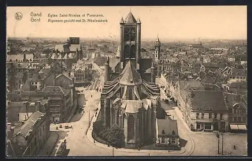 AK Gand, eglise Saint-Nicolas et Panorama