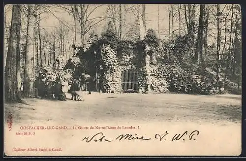 AK Oostacker-lez-Gand, La Grotte de Notre-Dame de Lourdes