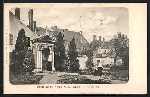 AK Gand, Petit Béguinage N. D. Gand, Le Jardin