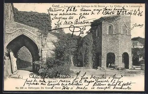 AK Gand, Les ruines de l`abbaye de St. Bavon, Le Cloître et le Lavatorium