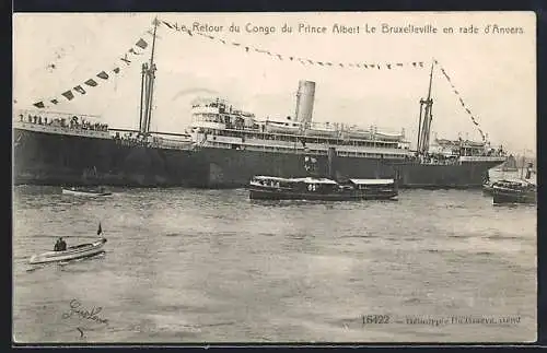 AK Anvers, Le Retour du Congo du Prince Albert Le Bruxelleville